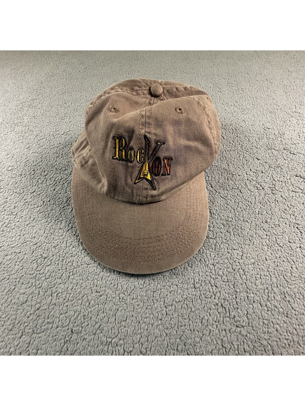 Life Is Good Hat Brown Cotton Chill Cap Guitar Rock On Embroidered Snapback NWT